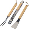 Set barbecue Kaitlyn | Inox | 3 pcs | Manches en bois