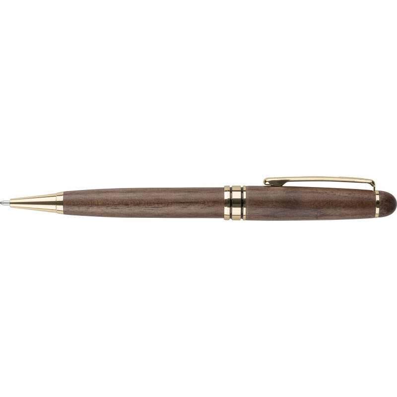 Stylo bille twist en bois de noyer Noa