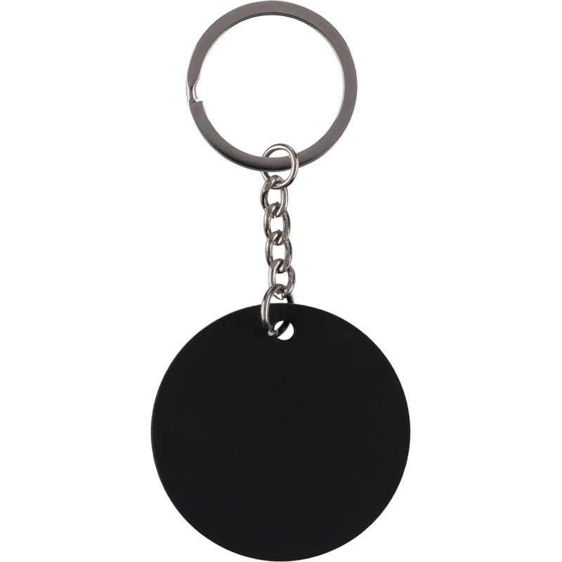 Porte-clés rond en acier inoxydable recyclé Risa
