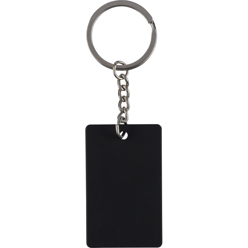 Porte-clés rectangulaire en acier inoxydable recyclé Jax