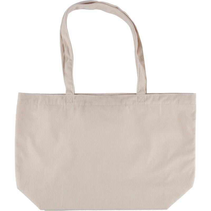 Sac shopping en velours côtelé Tino