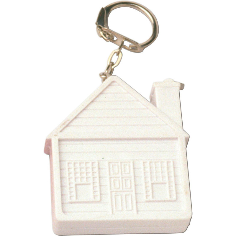 Porte-clés mètre ruban Dane | Plastique | 2 mètres | Forme de maison