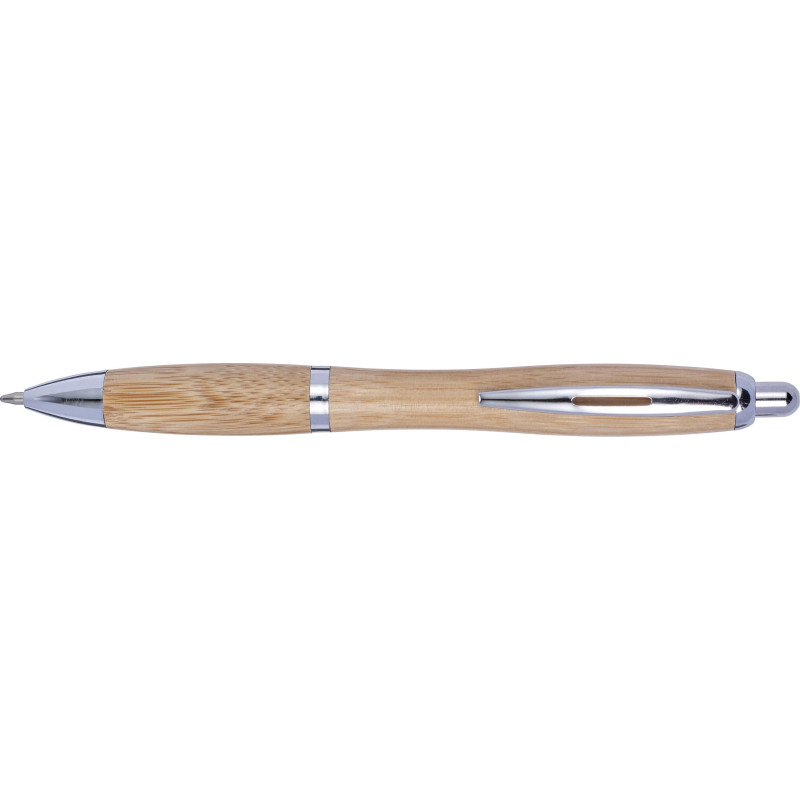 Stylo bille Carson | Bambou | Détails argent