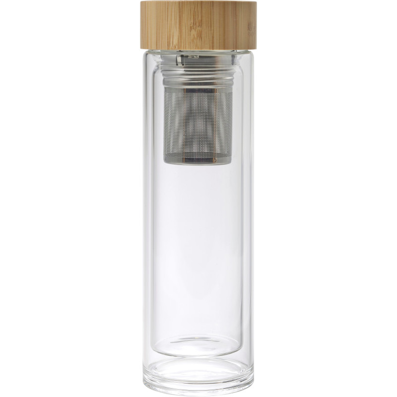 Gourde Vicente | Verre | Couvercle bambou | 420 ml