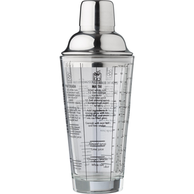 Shaker gradué en verre et en inox Adela