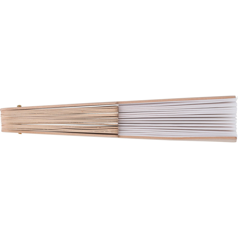 Éventail Rosanne | Tissu recyclé | Manche en bois