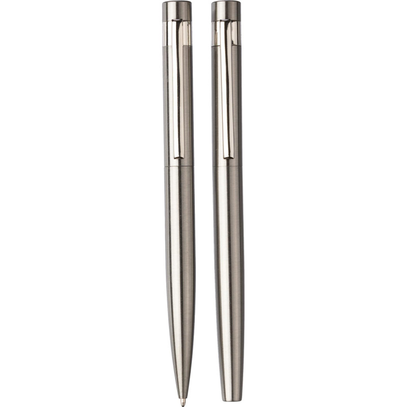 Set d'écriture Fritz | Inox recyclé | Stylo bille twist et rollerball