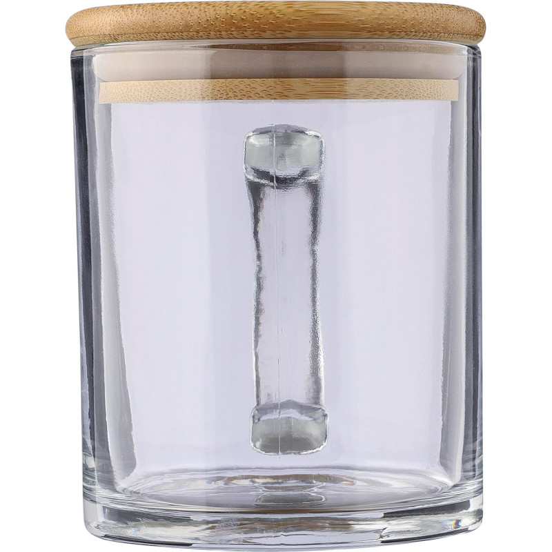 Mug Ashley | Verre recyclé | Couvercle bambou | 300 ml